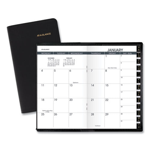 Pocket-Size Monthly Planner, 6 x 3.5, Black Cover, 13-Month (Jan to Jan): 2023 to 2024-(AAG7006405)