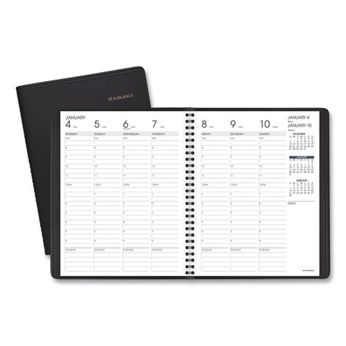 Weekly Vertical-Column Appointment Book Ruled for Hourly Appointments, 8.75 x 7, Black Cover, 13-Month (Jan-Jan): 2023-2024-(AAG7086505)