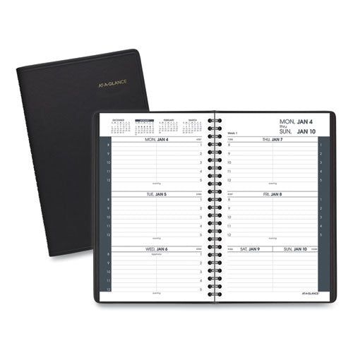 Weekly Block Format Appointment Book Ruled for Hourly Appointments, 8.5 x 5.5, Smooth Black Cover, 12-Month(Jan to Dec): 2023-(AAG7010005)