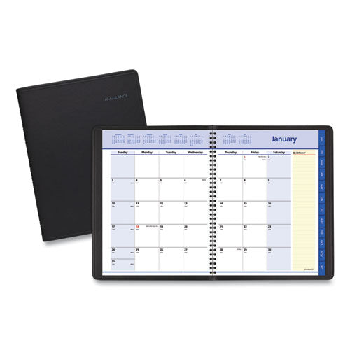 QuickNotes Monthly Planner, 11 x 8.25, Black Cover, 12-Month (Jan to Dec): 2023-(AAG760605)