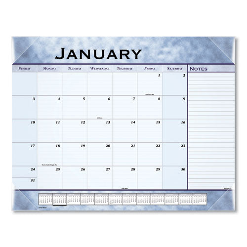 Slate Blue Desk Pad, 22 x 17, White Sheets, Clear Corners, 12-Month (Jan to Dec): 2023-(AAG89701)