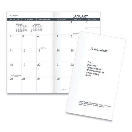 Pocket Size Monthly Planner Refill, 6 x 3.5, White Sheets, 13-Month (Jan to Jan): 2023 to 2024-(AAG7090610)