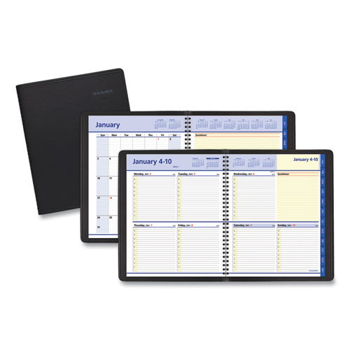 QuickNotes Weekly Block Format Appointment Book, 10 x 8, Black Cover, 12-Month (Jan to Dec): 2023-(AAG760105)