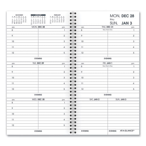 Weekly Appointment Book Refill Hourly Ruled, 6.25 x 3.25, White Sheets, 12-Month (Jan to Dec): 2023-(AAG7090410)