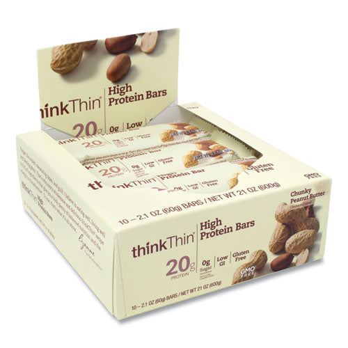 High Protein Bars, Chunky Peanut Butter, 2.1 oz Bar, 10 Bars/Carton, Ships in 1-3 Business Days-(GRR20902477)