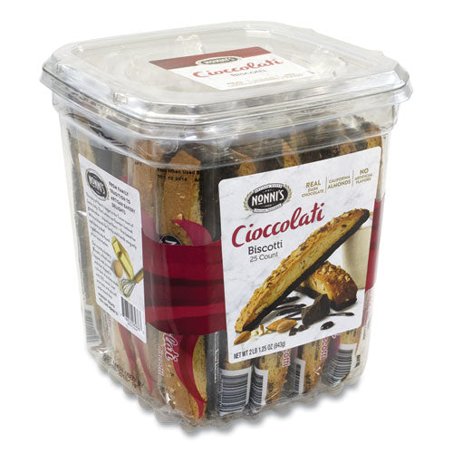 Biscotti, Dark Chocolate Almond, 0.85 oz Individually Wrapped, 25/Pack, Ships in 1-3 Business Days-(GRR20900322)