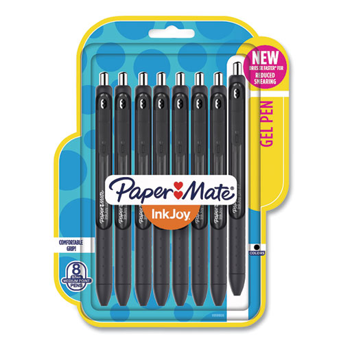 InkJoy Gel Pen, Retractable, Medium 0.7 mm, Black Ink, Black Barrel, 8/Pack-(PAP1958856)