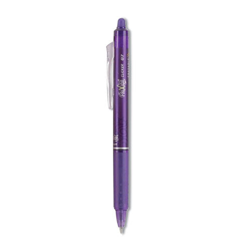 FriXion Clicker Erasable Gel Pen, Retractable, Fine 0.7 mm, Purple Ink, Purple Barrel, Dozen-(PIL31455)