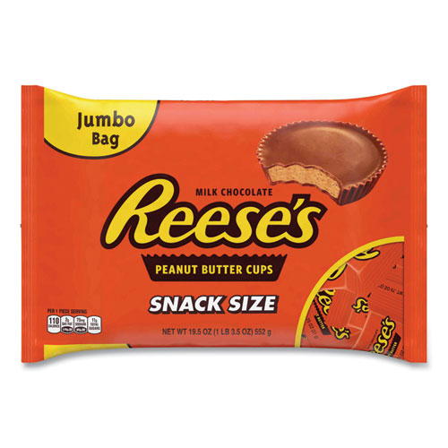 Snack Size Peanut Butter Cups, Jumbo Bag, 19.5 oz Bag, Ships in 1-3 Business Days-(GRR24600012)