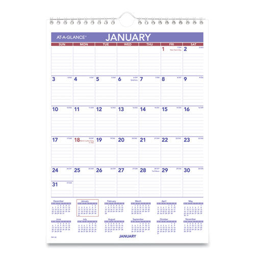 Monthly Wall Calendar with Ruled Daily Blocks, 8 x 11, White Sheets, 12-Month (Jan to Dec): 2023-(AAGPM128)