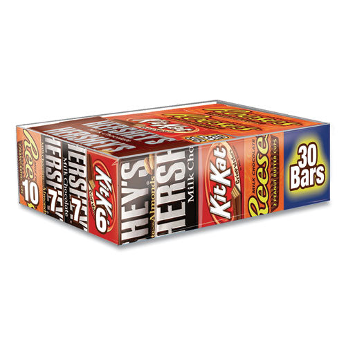 Full Size Chocolate Candy Bar Variety Pack, Assorted 1.5 oz Bar, 30 Bars/Box, Ships in 1-3 Business Days-(GRR24600031)