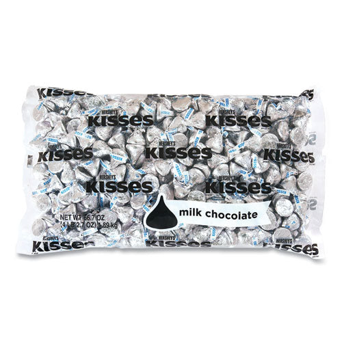 KISSES, Milk Chocolate, Silver Wrappers, 66.7 oz Bag, Ships in 1-3 Business Days-(GRR24600054)