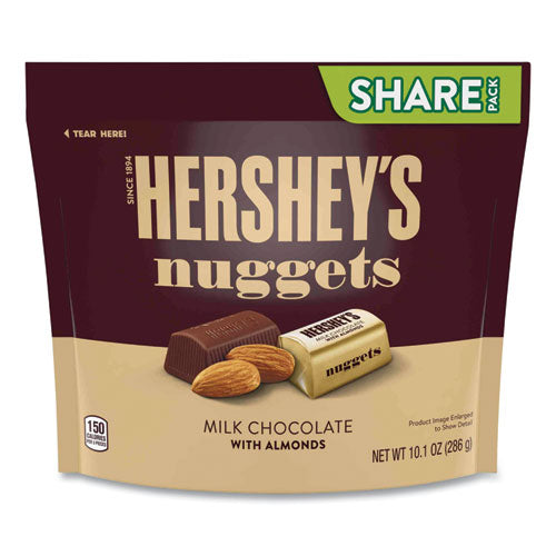 Nuggets Share Pack, Milk Chocolate with Almonds, 10.1 oz Bag, 3/Pack, Ships in 1-3 Business Days-(GRR24600442)