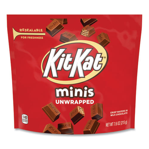 Minis Unwrapped Wafer Bars, 7.6 oz Bag, Milk Chocolate, 3/Pack, Ships in 1-3 Business Days-(GRR24600430)