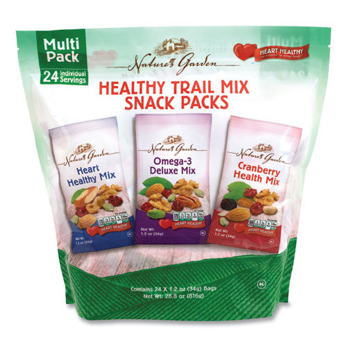 Healthy Trail Mix Snack Packs, 1.2 oz Pouch, 24 Pouches/Box, Ships in 1-3 Business Days-(GRR29400003)