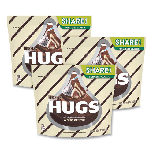 HUGS Candy, Milk Chocolate with White Creme, 1.6 oz Bag, 3 Bags/Pack, Ships in 1-3 Business Days-(GRR24600404)