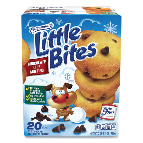 Little Bites Muffins, Chocolate Chip, 1.65 oz Pouch, 20 Pouches/Box, Ships in 1-3 Business Days-(GRR90000016)