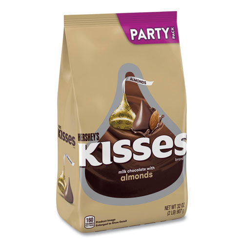 KISSES Milk Chocolate with Almonds, Party Pack, 32 oz Bag, Ships in 1-3 Business Days-(GRR24600418)