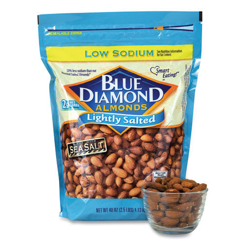 Low Sodium Lightly Salted Almonds, 10 oz Bag, Ships in 1-3 Business Days-(GRR90000170)