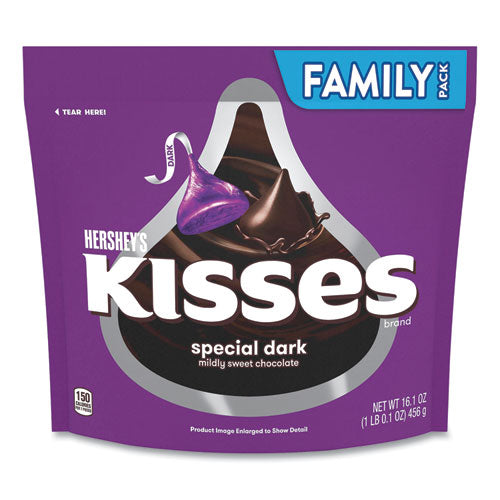 KISSES Special Dark Chocolate Candy, Family Pack, 16.1 oz Bag, 2 Bags/Pack, Ships in 1-3 Business Days-(GRR24600424)