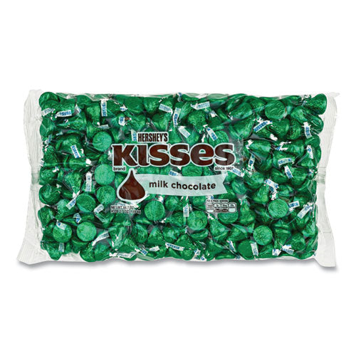 KISSES, Milk Chocolate, Green Wrappers, 66.7 oz Bag, Ships in 1-3 Business Days-(GRR24600087)