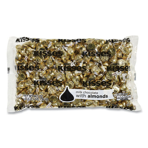 KISSES Milk Chocolate with Almonds, 66.7 oz Bag, Ships in 1-3 Business Days-(GRR24600125)
