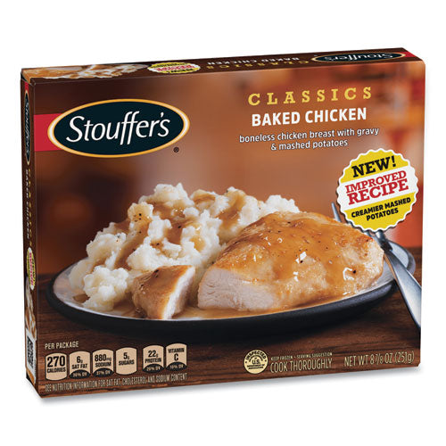 Classics Baked Chicken with Mashed Potatoes, 8.88 oz Box, 3 Boxes/Pack, Ships in 1-3 Business Days-(GRR90300130)