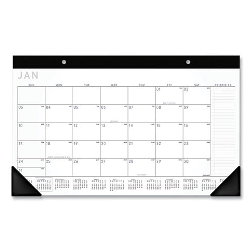 Contemporary Monthly Desk Pad, 18 x 11, White Sheets, Black Binding/Corners,12-Month (Jan to Dec): 2023-(AAGSK14X00)