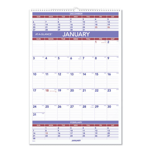 Three-Month Wall Calendar, 15.5 x 22.75, White Sheets, 12-Month (Jan to Dec): 2023-(AAGPM628)