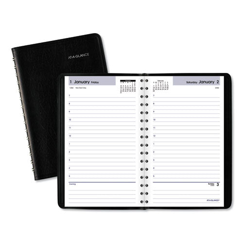 DayMinder Daily Appointment Book, 8 x 5, Black Cover, 12-Month (Jan to Dec): 2023-(AAGSK4400)