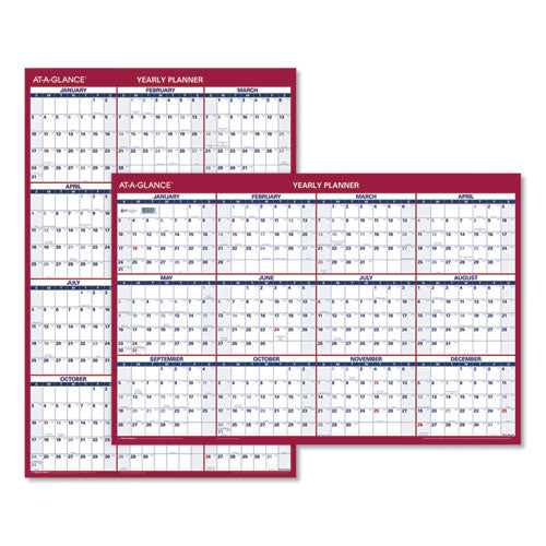 Erasable Vertical/Horizontal Wall Planner, 24 x 36, White/Blue/Red Sheets, 12-Month (Jan to Dec): 2023-(AAGPM2628)