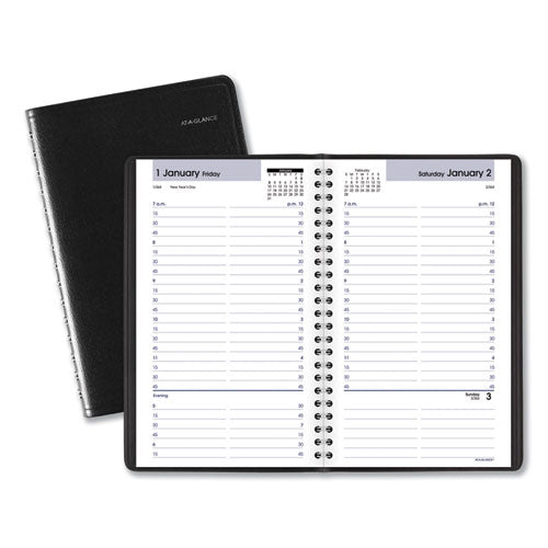 DayMinder Daily Appointment Book, 8.5 x 5.5, Black Cover, 12-Month (Jan to Dec): 2023-(AAGG10000)