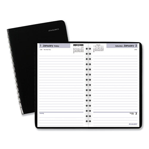 DayMinder Daily Appointment Book, 8 x 5, Black Cover, 12-Month (Jan to Dec): 2023-(AAGSK4600)