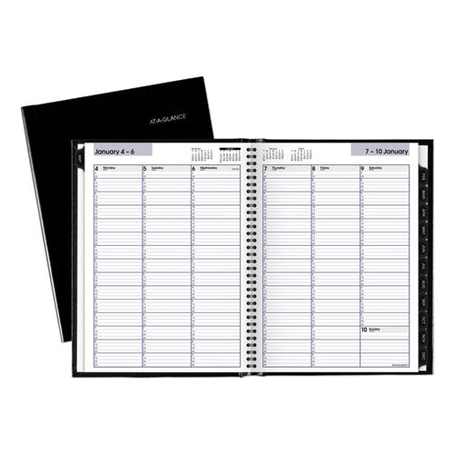 DayMinder Hardcover Weekly Vertical-Column Format Appointment Book, 11 x 8, Black Cover, 12-Month (Jan to Dec): 2023-(AAGG520H00)