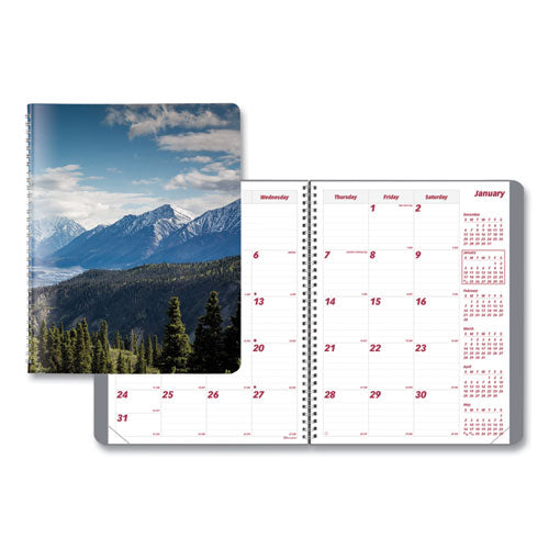 Mountains 14-Month Planner, Mountains Photography, 11 x 8.5, Blue/Green Cover, 14-Month (Dec to Jan): 2022 to 2024-(REDCB1262G04)