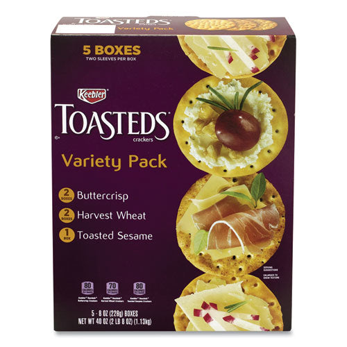 Toasteds Party Pack Cracker Assortment, 8 oz Box, 5 Assorted Boxes/Pack, Ships in 1-3 Business Days-(GRR90000116)