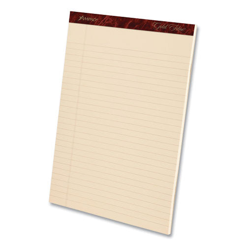 Gold Fibre Retro Writing Pads, Wide/Legal Rule, 50 Antique Ivory 8.5 x 11.75 Sheets, Dozen-(AMP20009)