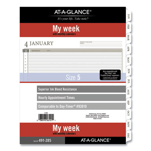 2-Page-Per-Week Planner Refills, 11 x 8.5, White Sheets, 12-Month (Jan to Dec): 2023-(AAG49128521)