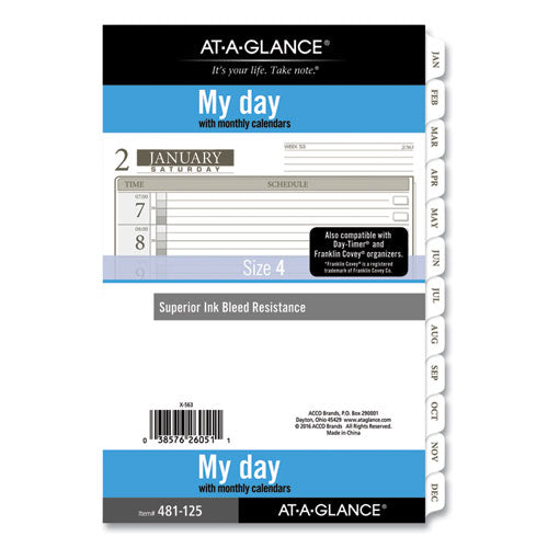 1-Page-Per-Day Planner Refills, 8.5 x 5.5, White Sheets, 12-Month (Jan to Dec): 2023-(AAG48112521)