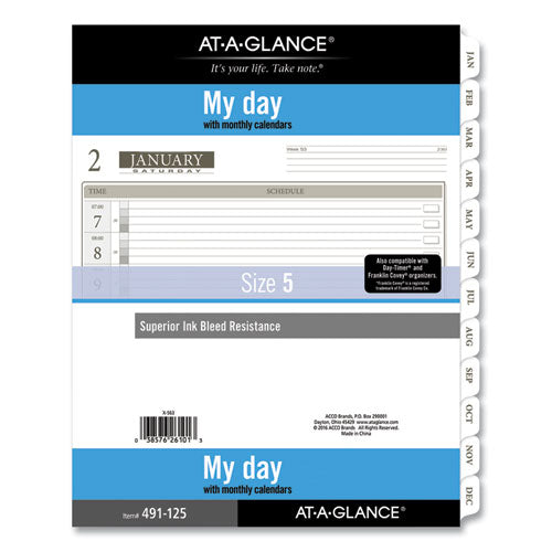 1-Page-Per-Day Planner Refills, 11 x 8.5, White Sheets, 12-Month (Jan to Dec): 2023-(AAG49112521)