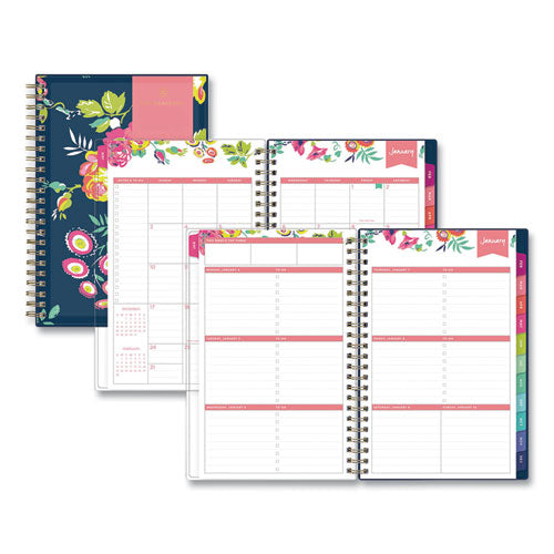 Day Designer Peyton Create-Your-Own Cover Weekly/Monthly Planner, Floral Artwork, 8 x 5, Navy Cover, 12-Month (Jan-Dec): 2023-(BLS103620)