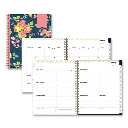 Day Designer Peyton Create-Your-Own Cover Weekly/Monthly Planner, Floral Artwork, 11 x 8.5, Navy, 12-Month (Jan-Dec): 2023-(BLS103617)