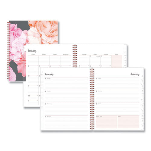 Joselyn Weekly/Monthly Planner, Joselyn Floral Artwork, 11 x 8.5, Pink/Peach/Black Cover, 12-Month (Jan to Dec): 2023-(BLS110394)