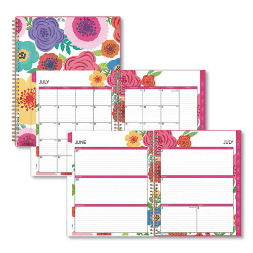 Mahalo Academic Year Create-Your-Own Cover Weekly/Monthly Planner, Floral Artwork, 11 x 8.5, 12-Month (July-June): 2022-2023-(BLS100149)