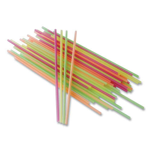 Neon Sip Sticks, 5.5" Polypropylene, Assorted, 1,000/Pack-(BSQ1241202)