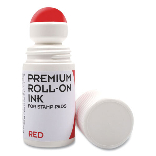 Premium Roll-On Ink, 2 oz, Red-(CSC030260)