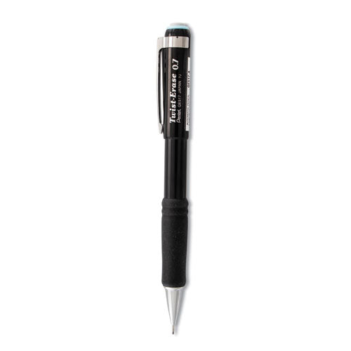 Twist-Erase III Mechanical Pencil, 0.7 mm, HB (#2.5), Black Lead, Black Barrel-(PENQE517A)