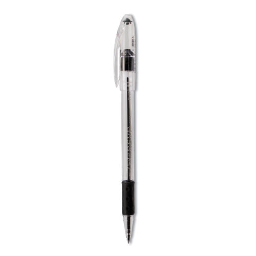 R.S.V.P. Ballpoint Pen, Stick, Fine 0.7 mm, Black Ink, Clear/Black Barrel, Dozen-(PENBK90A)