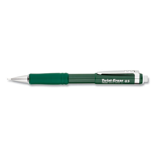 Twist-Erase III Mechanical Pencil, 0.5 mm, HB (#2.5), Black Lead, Green Barrel-(PENQE515D)