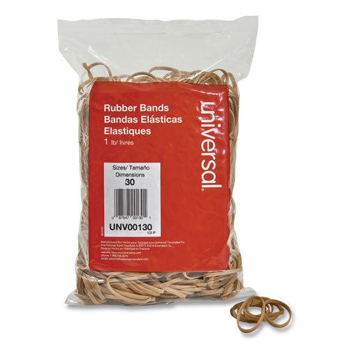 Rubber Bands, Size 30, 0.04" Gauge, Beige, 1 lb Box, 1,100/Pack-(UNV00130)